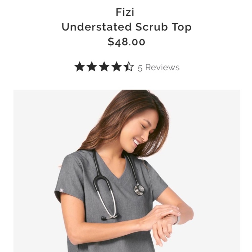 BNWT Figs Fizi Scrub Top in Graphite, Size Small